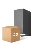 Multipack 4x D'Lite Wall Light Vrebos Aluminium Black Up&Down | Suitable For 2x GU10